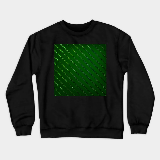 Elegant Sequin Stripe on dark green background Crewneck Sweatshirt by JeLoTall